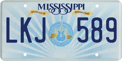 MS license plate LKJ589