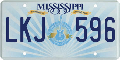 MS license plate LKJ596