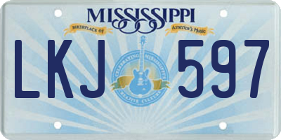 MS license plate LKJ597