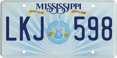 MS license plate LKJ598