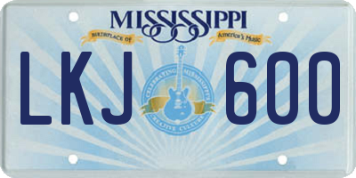 MS license plate LKJ600
