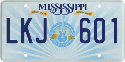 MS license plate LKJ601