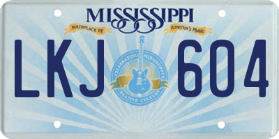 MS license plate LKJ604