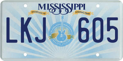 MS license plate LKJ605