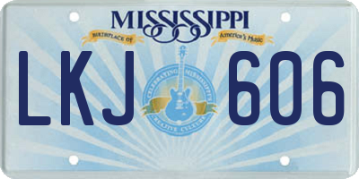 MS license plate LKJ606