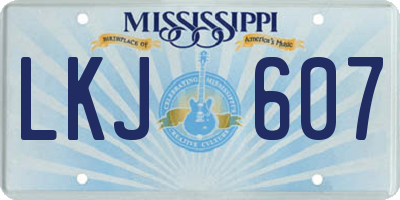 MS license plate LKJ607