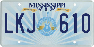 MS license plate LKJ610