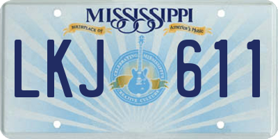 MS license plate LKJ611
