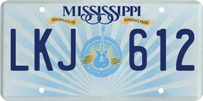 MS license plate LKJ612