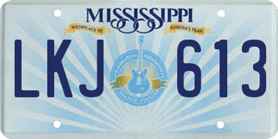 MS license plate LKJ613