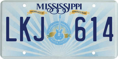 MS license plate LKJ614