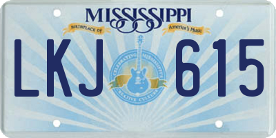 MS license plate LKJ615