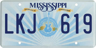 MS license plate LKJ619