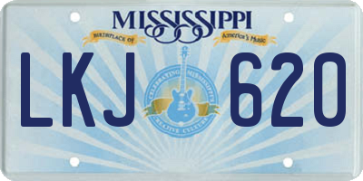 MS license plate LKJ620