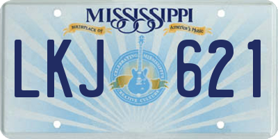 MS license plate LKJ621