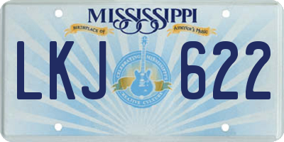 MS license plate LKJ622