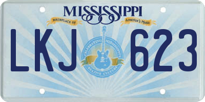 MS license plate LKJ623