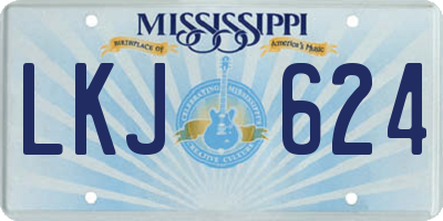 MS license plate LKJ624