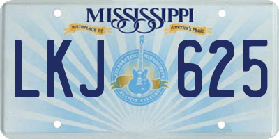 MS license plate LKJ625