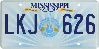 MS license plate LKJ626