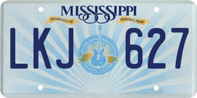 MS license plate LKJ627