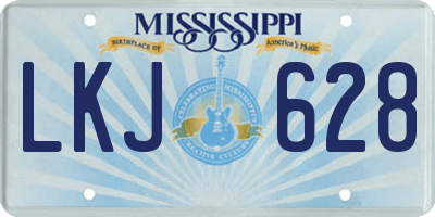 MS license plate LKJ628