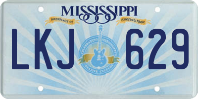 MS license plate LKJ629