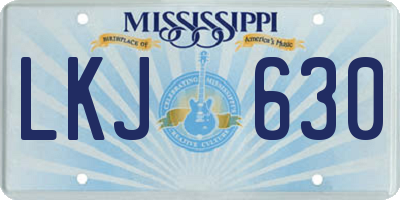 MS license plate LKJ630