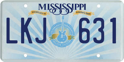 MS license plate LKJ631