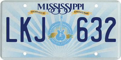 MS license plate LKJ632