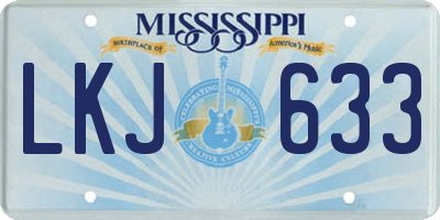 MS license plate LKJ633
