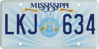 MS license plate LKJ634