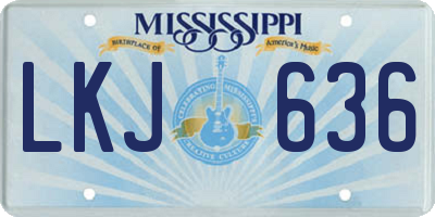 MS license plate LKJ636