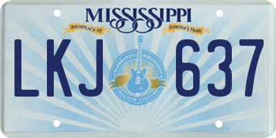 MS license plate LKJ637