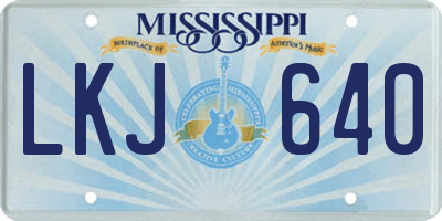 MS license plate LKJ640