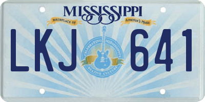 MS license plate LKJ641