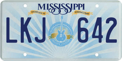 MS license plate LKJ642