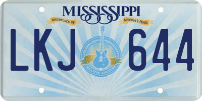 MS license plate LKJ644