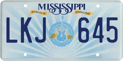 MS license plate LKJ645