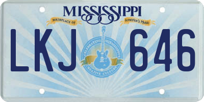 MS license plate LKJ646