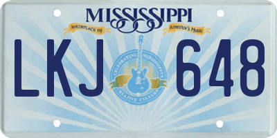 MS license plate LKJ648
