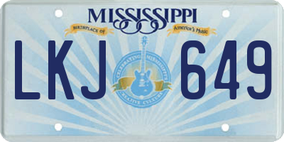 MS license plate LKJ649