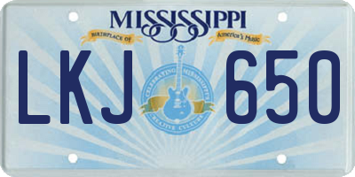 MS license plate LKJ650