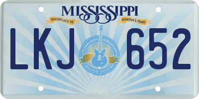 MS license plate LKJ652