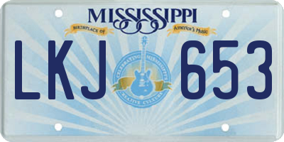 MS license plate LKJ653