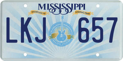 MS license plate LKJ657