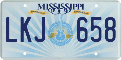 MS license plate LKJ658