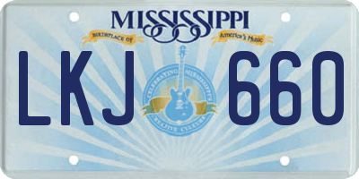 MS license plate LKJ660