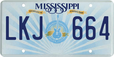 MS license plate LKJ664