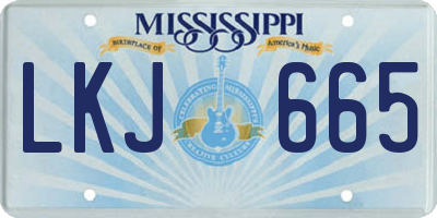 MS license plate LKJ665